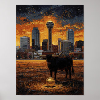 Longhorn World Cup 2026 Fotboll — Finkonst Poster