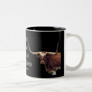 LonghornCoffeeMug-skräddarsy Två-Tonad Mugg