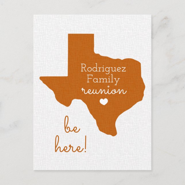 Longhorns Burnt Orange Texas Family Reunion Vykort (Framsida)
