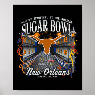Longhorns Sugar Bowl 2024 Cfp Semi Football Nola Poster