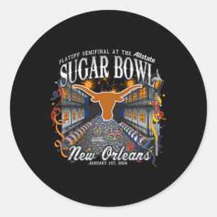 Longhorns Sugar Bowl 2024 Cfp Semi Football Nola Runt Klistermärke