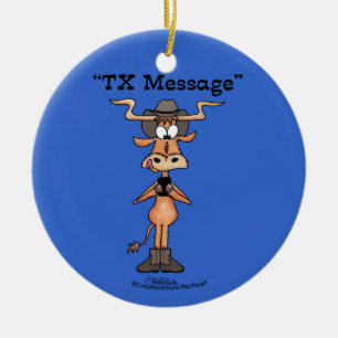 Longhorns TX-meddelande för jul Julgransprydnad Keramik