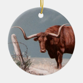 LONGHORNS vid DiDi Julgransprydnad Keramik