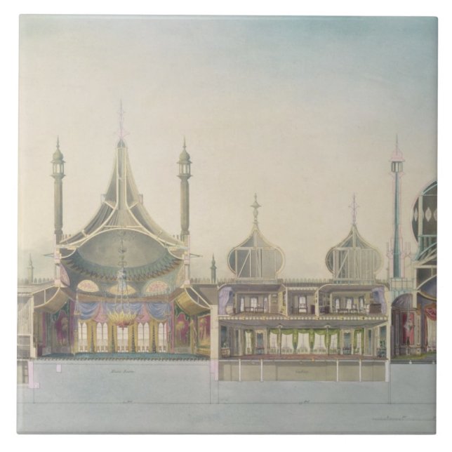 Longitudinal dela upp (L till R) organ, musikrum, Kakelplatta (Framsidan)