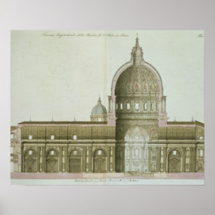 Longitudinal Kor-Section of St. Peter's in Rom, Poster