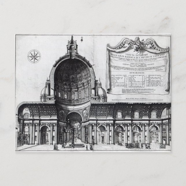 Longitudinal kor-section of St. Peter's Vykort (Framsida)