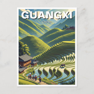 Longji Ris Terraces Guangxi China Vykort