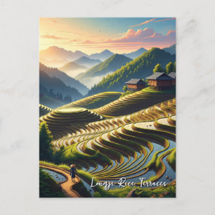 Longji Ris Terraces Guangxi China Vykort