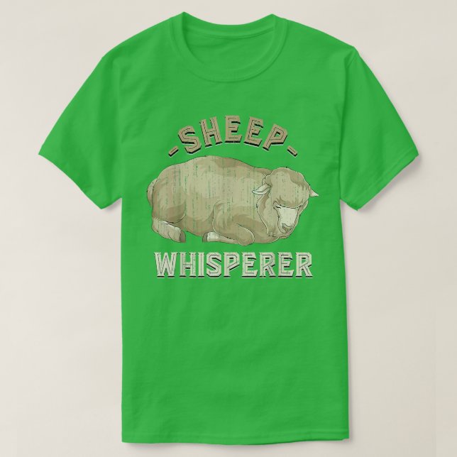 Longklippt får Whisperer Farmer Farm Animal Lover T Shirt (Design framsida)
