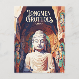 Longmen-grottornas Fengxian-grottas inre Kina Vykort