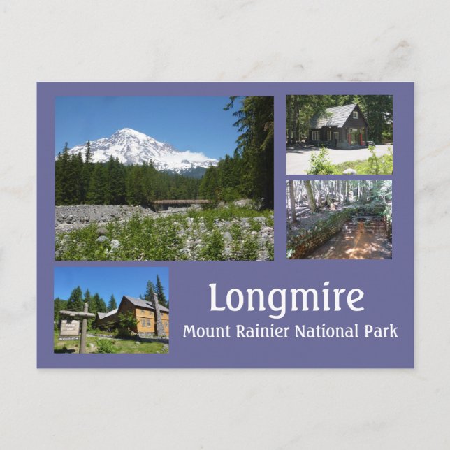 Longmire (Mount Rainier) Collage Vykort (Framsida)