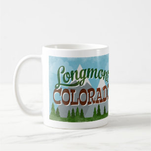 Longmont Colorado snöig berg Kaffemugg