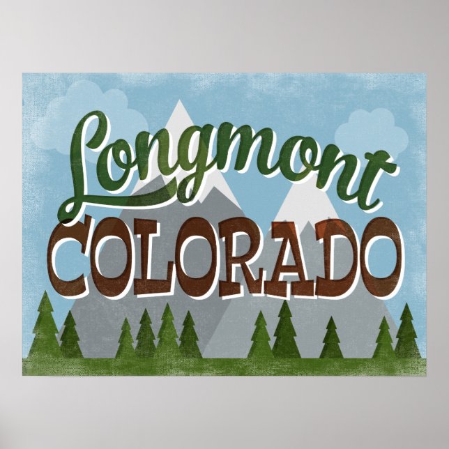 Longmont Colorado Snowy Mountains Poster (Framsidan)