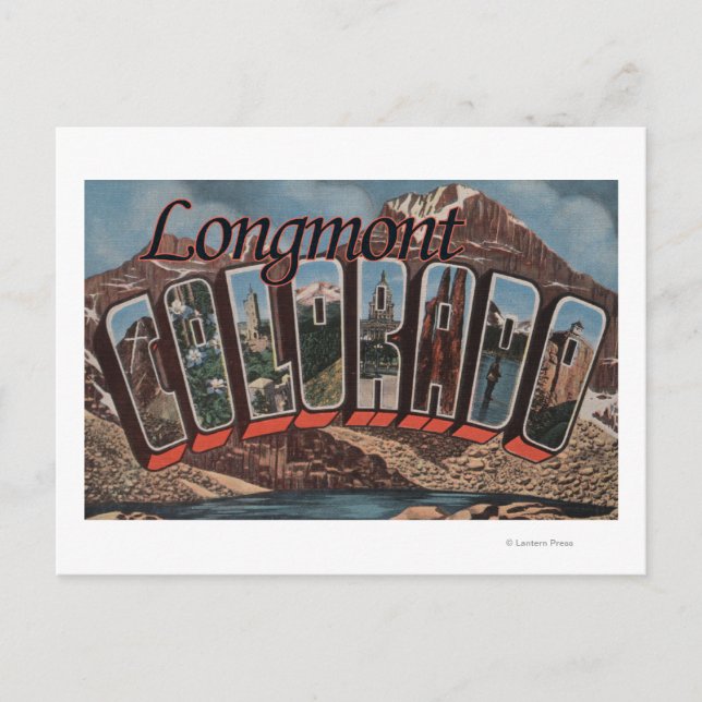 Longmont, Colorado - Stora Bokstavsscener Vykort (Framsida)