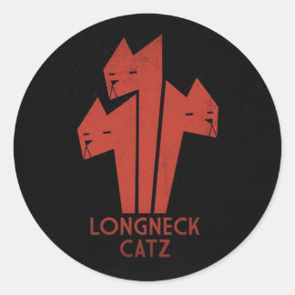 LongNeck Catz runda klistermärken