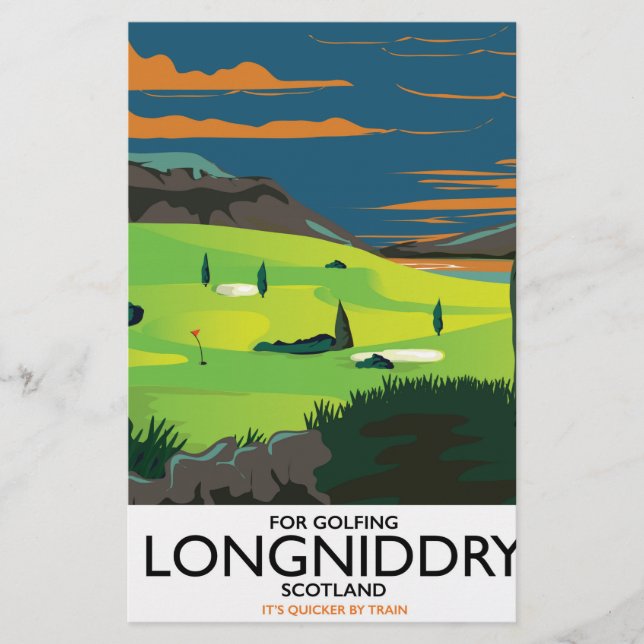 longniddry Skottland Golf reseaffisch Brevpapper (Framsida)