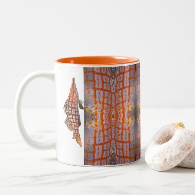 "Longnoshaj Hawkfish II" keramiskt kaffe Mugg (Med munk)
