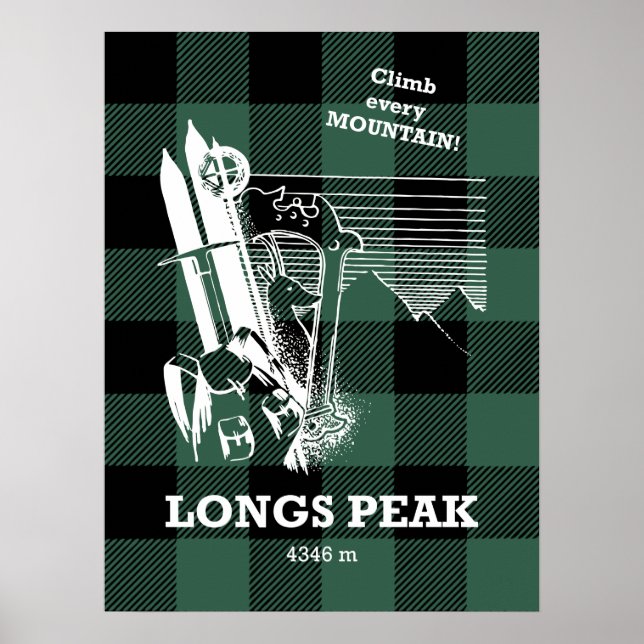 Longs högsta kolorado Rockies Mountaineering Poster (Framsidan)