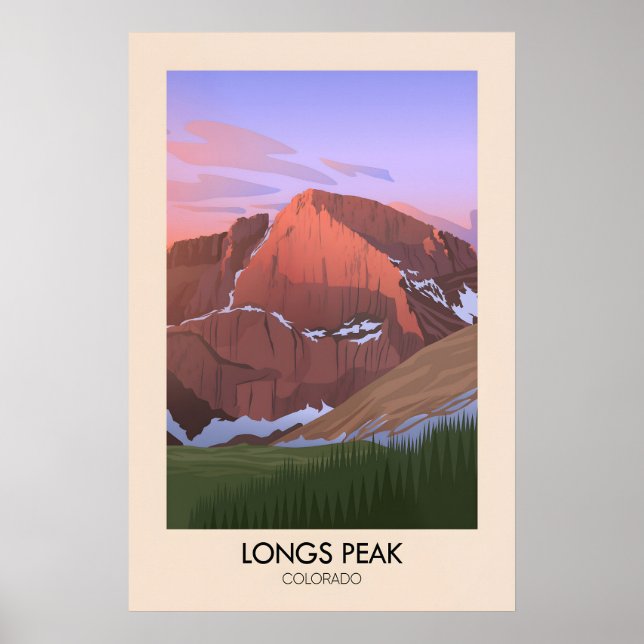 Longs Peak Colorado USA Reseskylt Poster (Framsidan)