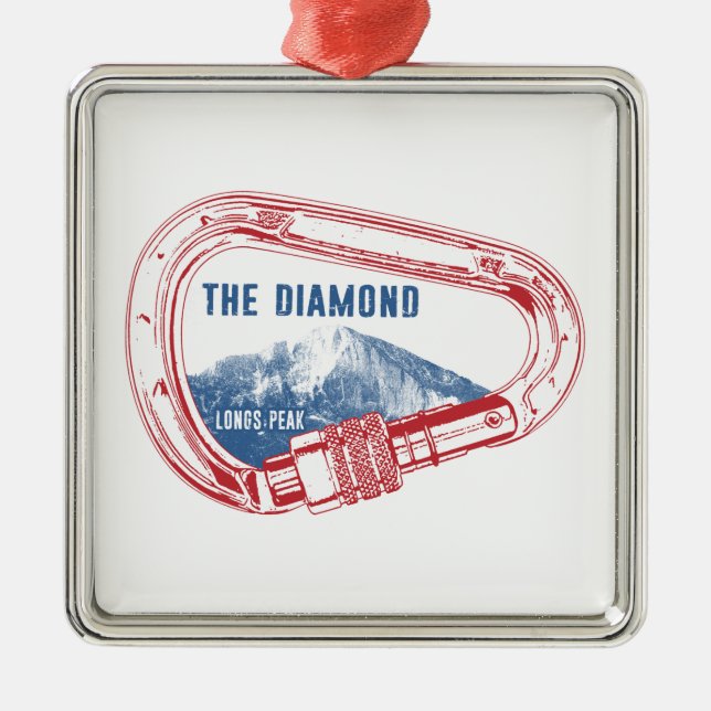 Longs Peak Diamond Sten klätterbägare Julgransprydnad Metall (Framsidan)