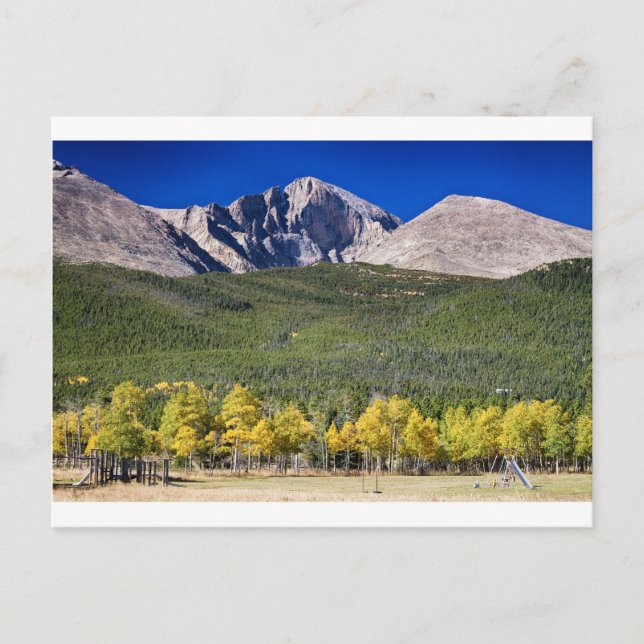 Longs Peak en Colorado Lekplats Vykort (Framsida)