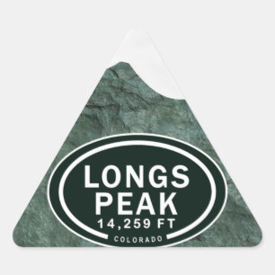 Longs topp 14 259 FT Colorado Rocky Mountain Triangelformat Klistermärke