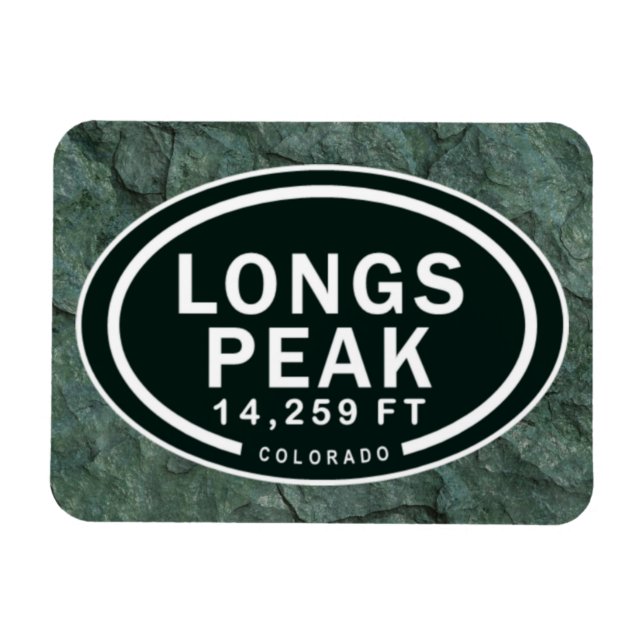 Longs topp 14 259 FT Colorado Rocky mountains Magnet (Horisontell)