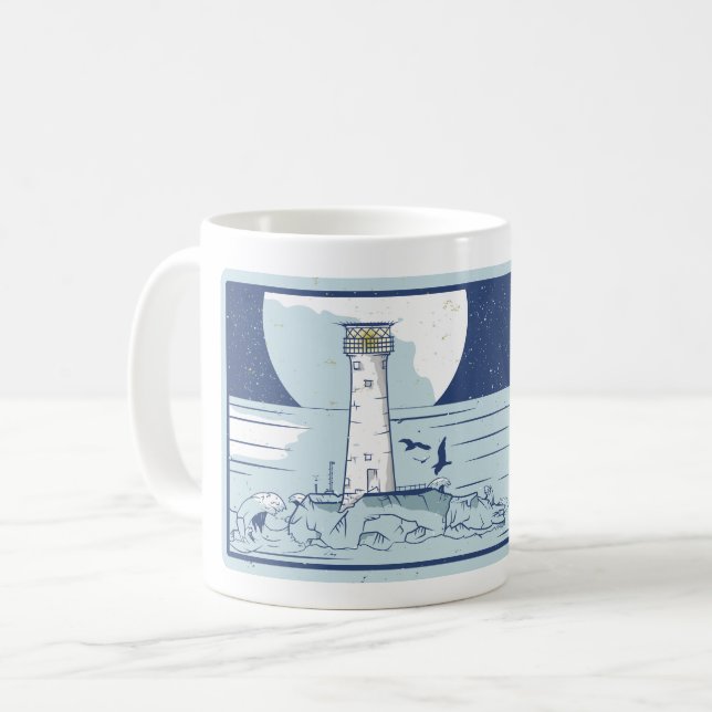 Longships fyr slutar kaffemugg (Framsida vänster)