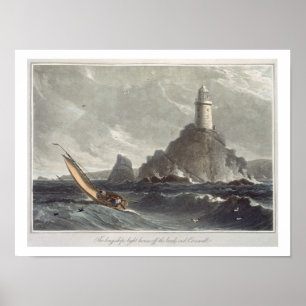 Longshipsfyren av länder avslutar, Cornwall, f Poster
