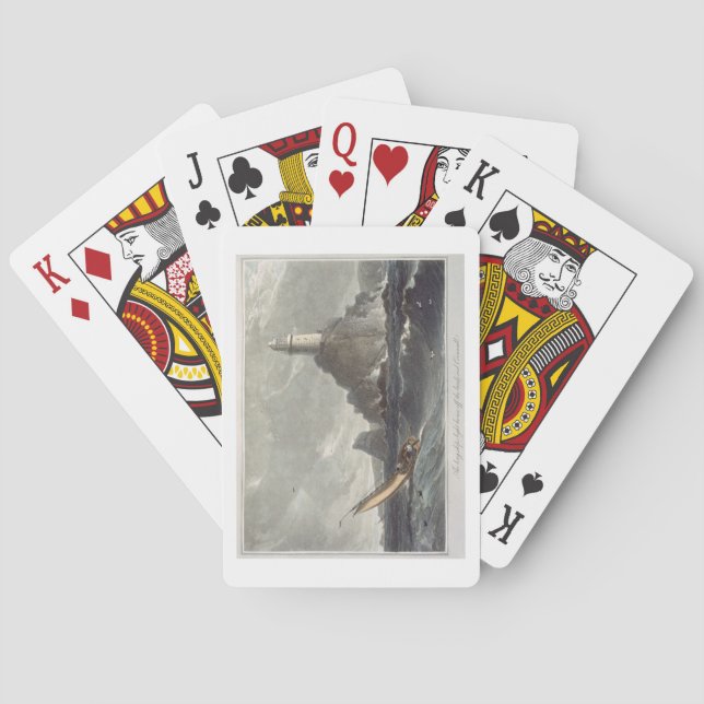 Longshipsfyren av länder avslutar, Cornwall, f Spel Kort (Baksidan)