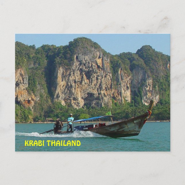 Longtail Boatman Krabi, Thailand vykort (Framsida)