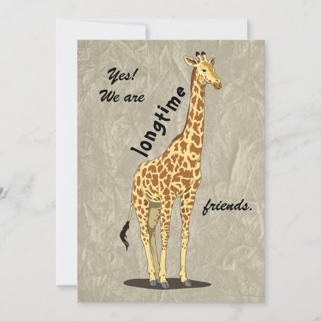 Longtime friends - with Giraffe image Julkort (Framsida)