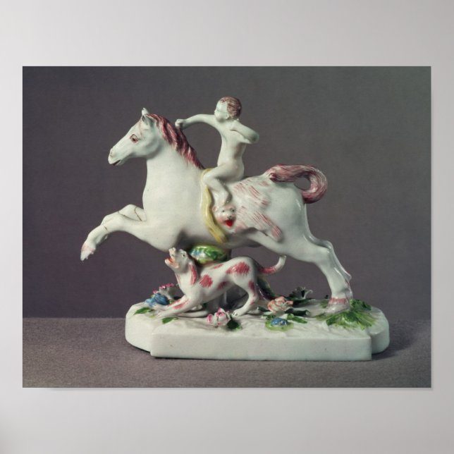 Longton Hall figur i Cupid rider en häst Poster (Framsidan)