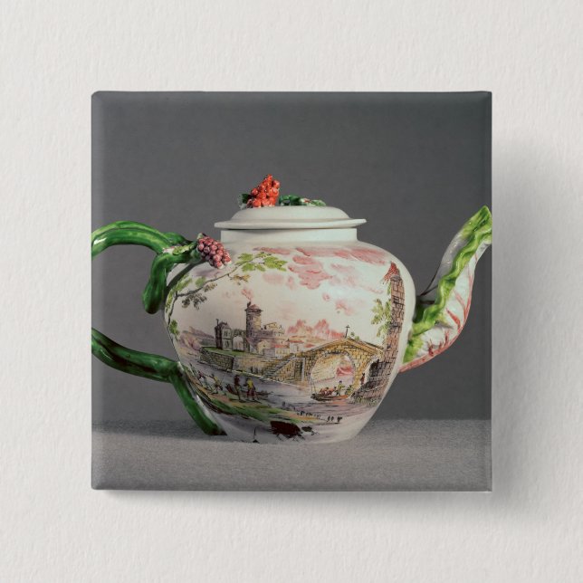 Longton Hall tekanna, c.1755 Knapp (Framsida)