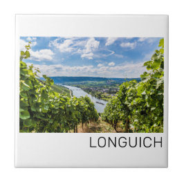 Longuich Moselle Vineyard Panorama Tyskland Kakelplatta