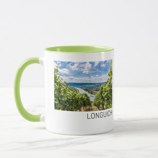Longuich Moselle Vineyard Panorama Tyskland Mugg (Vänster)