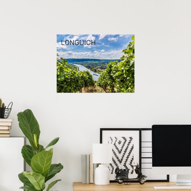 Longuich Moselle Vineyard Panorama Tyskland Poster (Hemmakontoret)