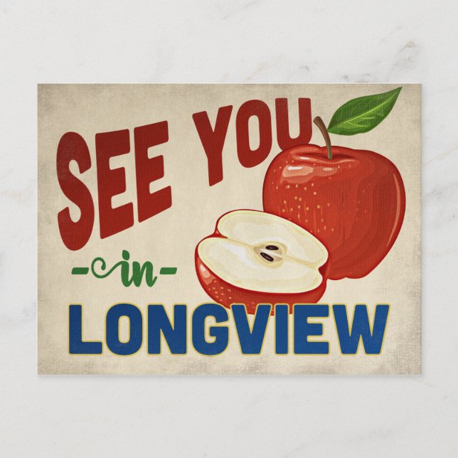 Longview Texas Apple - Vintage resor Vykort (Framsida)
