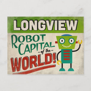 Longview Texas Robot - Longview Vintage Vykort