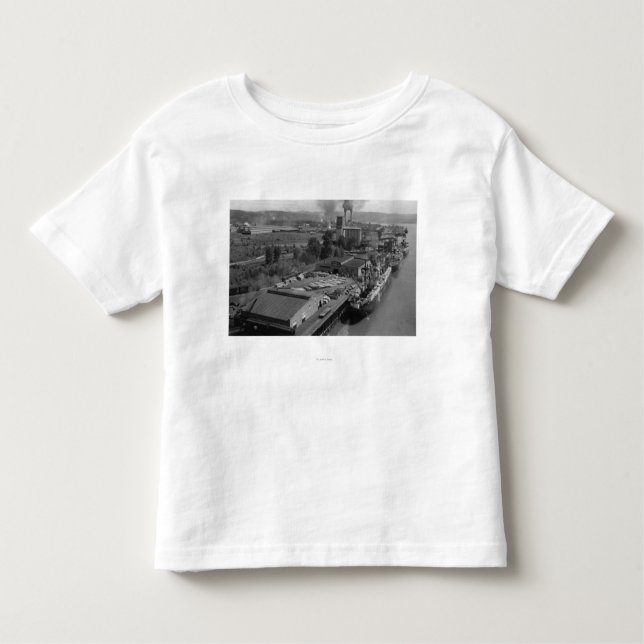 Longview WA - port beskådar från luft Tee Shirt (Framsida)