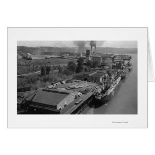 Longview, WA - Port View från Luft Hälsningskort
