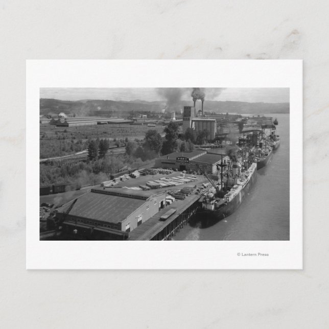 Longview, WA - Port View från Luft Vykort (Framsida)