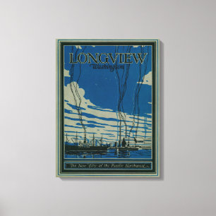 Longview Washington som annonserar affischen Canvastryck