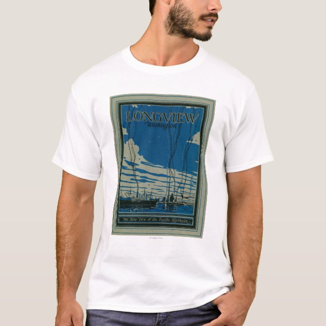 Longview Washington som annonserar affischen T-shirt (Framsida)