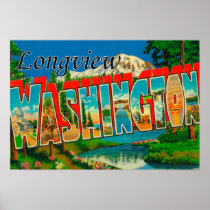 Longview Washington - stora brevplatser Poster