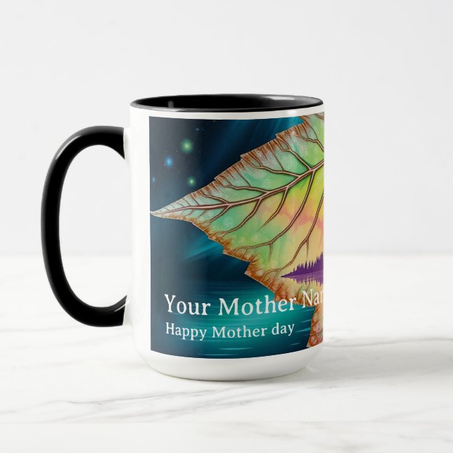 Lönn Aurora Kanot Flod Riktning Solnedgång Mugg (Vänster)