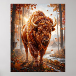 Lönn Bison Socker Skogar Poster