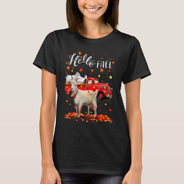 Lönn Geting Löv Fall Höst Röd Lastbil Herr Kvinnor T Shirt (Framsida)