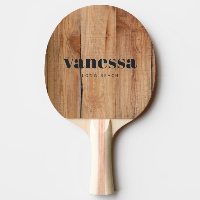 Lönn Grovkapat Minimal Modern Klassisk Namn Pingisracket (Baksidan)