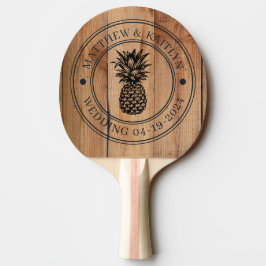 Lönn Grovskuren Ananas Bröllopskam & Namn Pingisracket